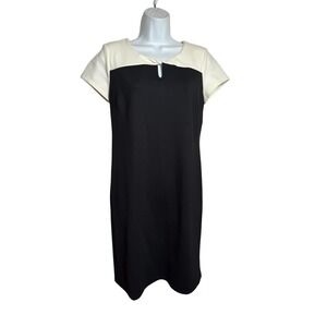 Talbots Dress Size 6 Black & Ivory Sheath Dress Career Work‎ Cocktail PERFECT 🖤